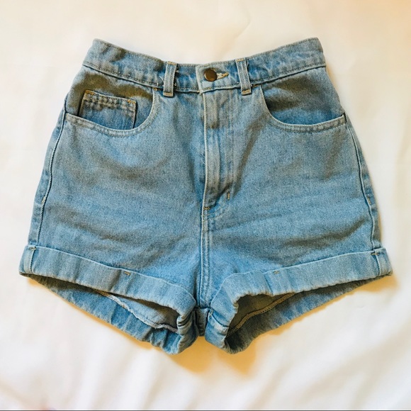 American Apparel Pants - AMERICAN APPAREL high waist jean shorts denim 27